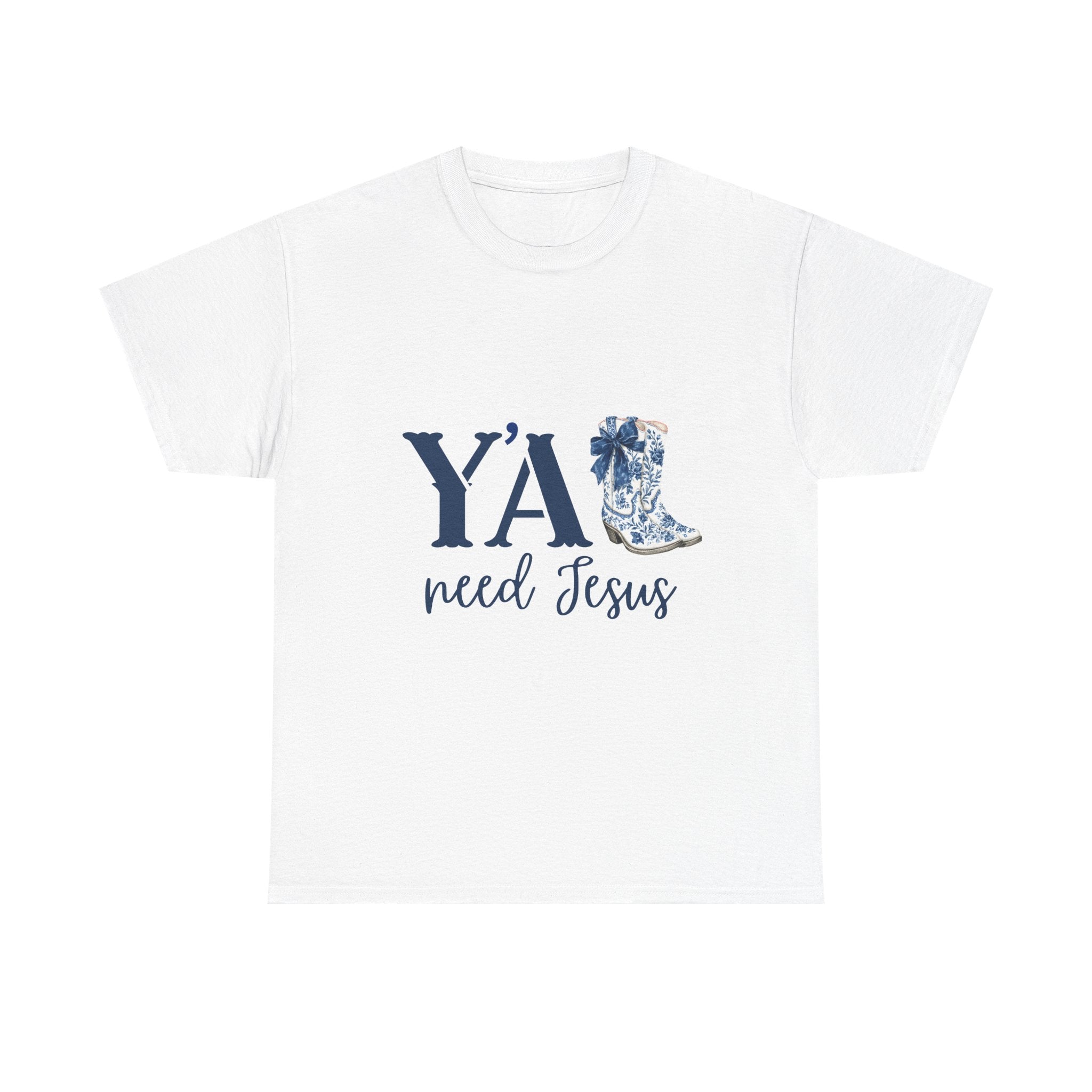 “Y’all Need Jesus” Floral Cowboy Boot Christian Tee
