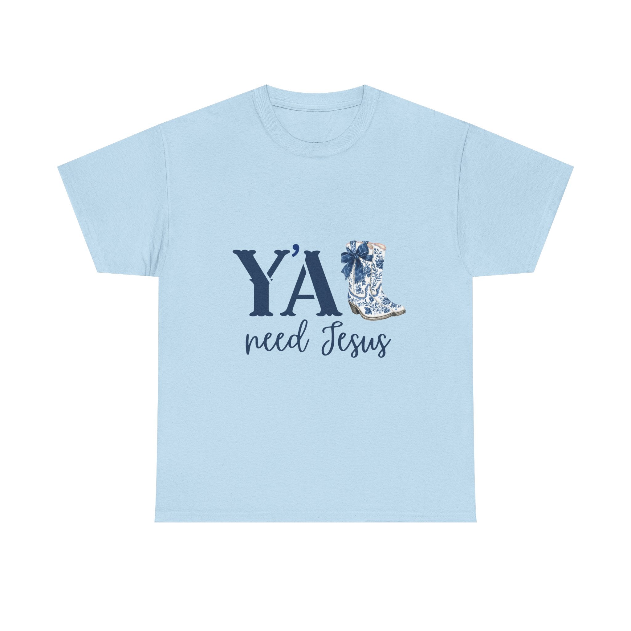 “Y’all Need Jesus” Floral Cowboy Boot Christian Tee
