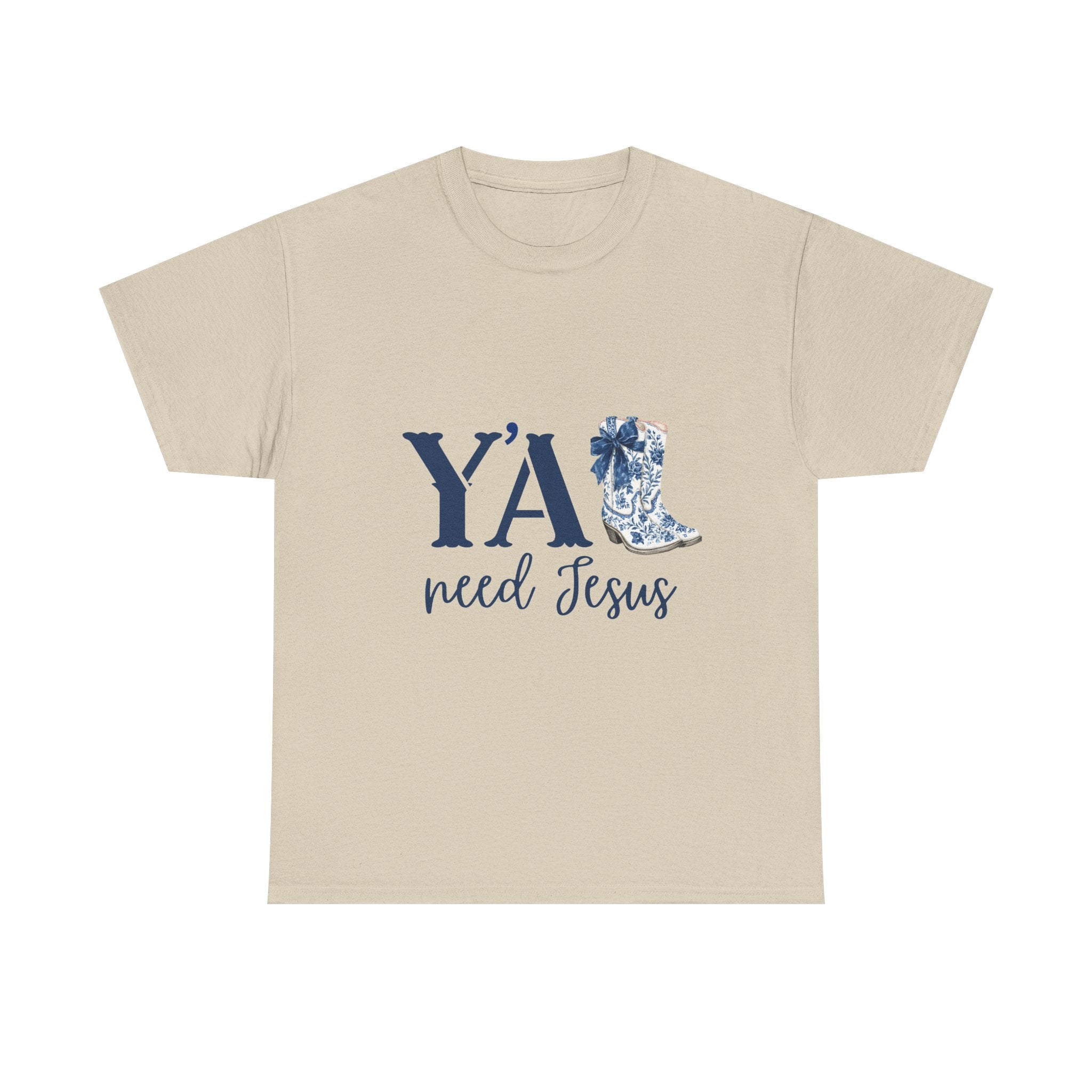 “Y’all Need Jesus” Floral Cowboy Boot Christian Tee
