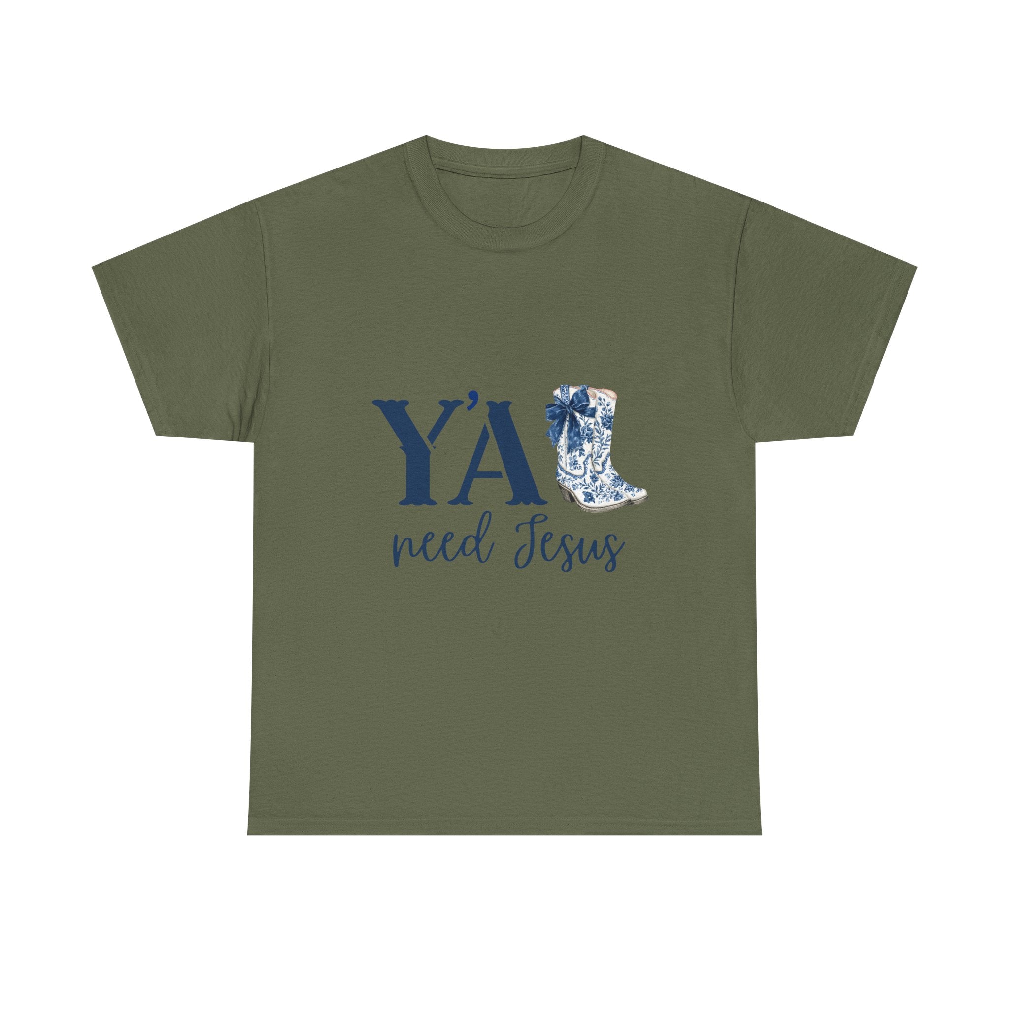 “Y’all Need Jesus” Floral Cowboy Boot Christian Tee