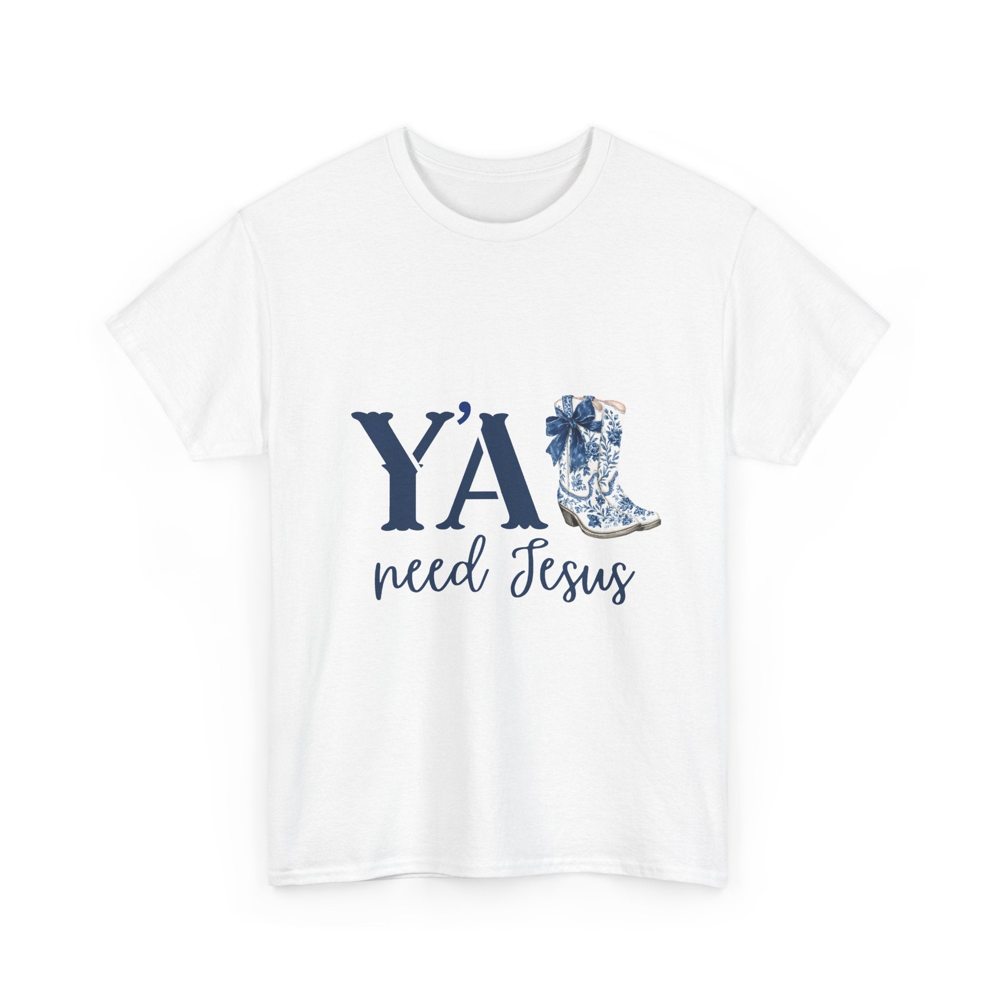 “Y’all Need Jesus” Floral Cowboy Boot Christian Tee