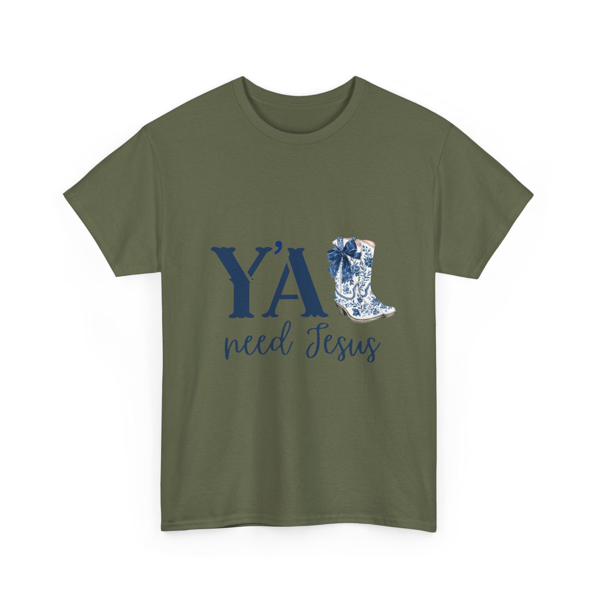 “Y’all Need Jesus” Floral Cowboy Boot Christian Tee