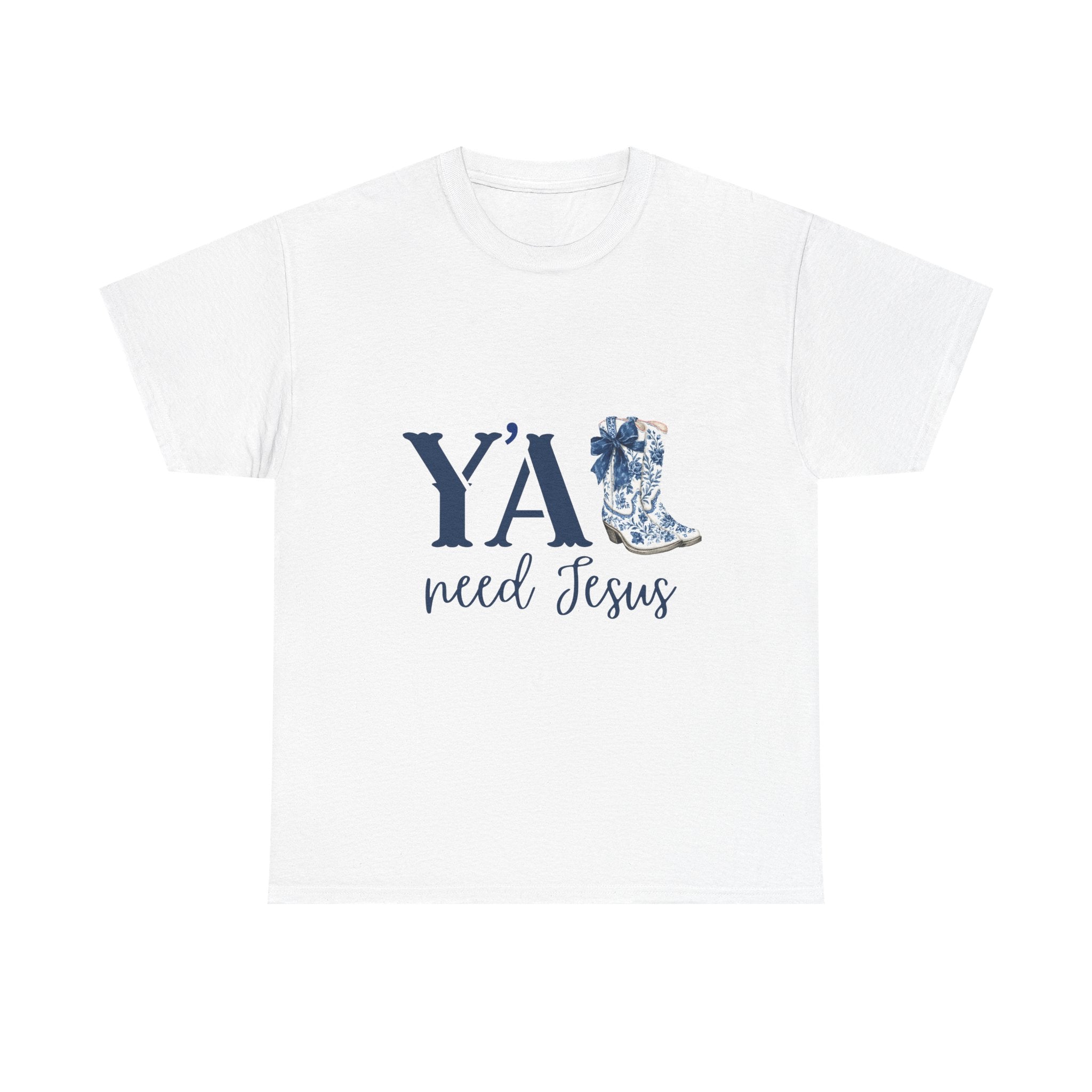 “Y’all Need Jesus” Floral Cowboy Boot Christian Tee