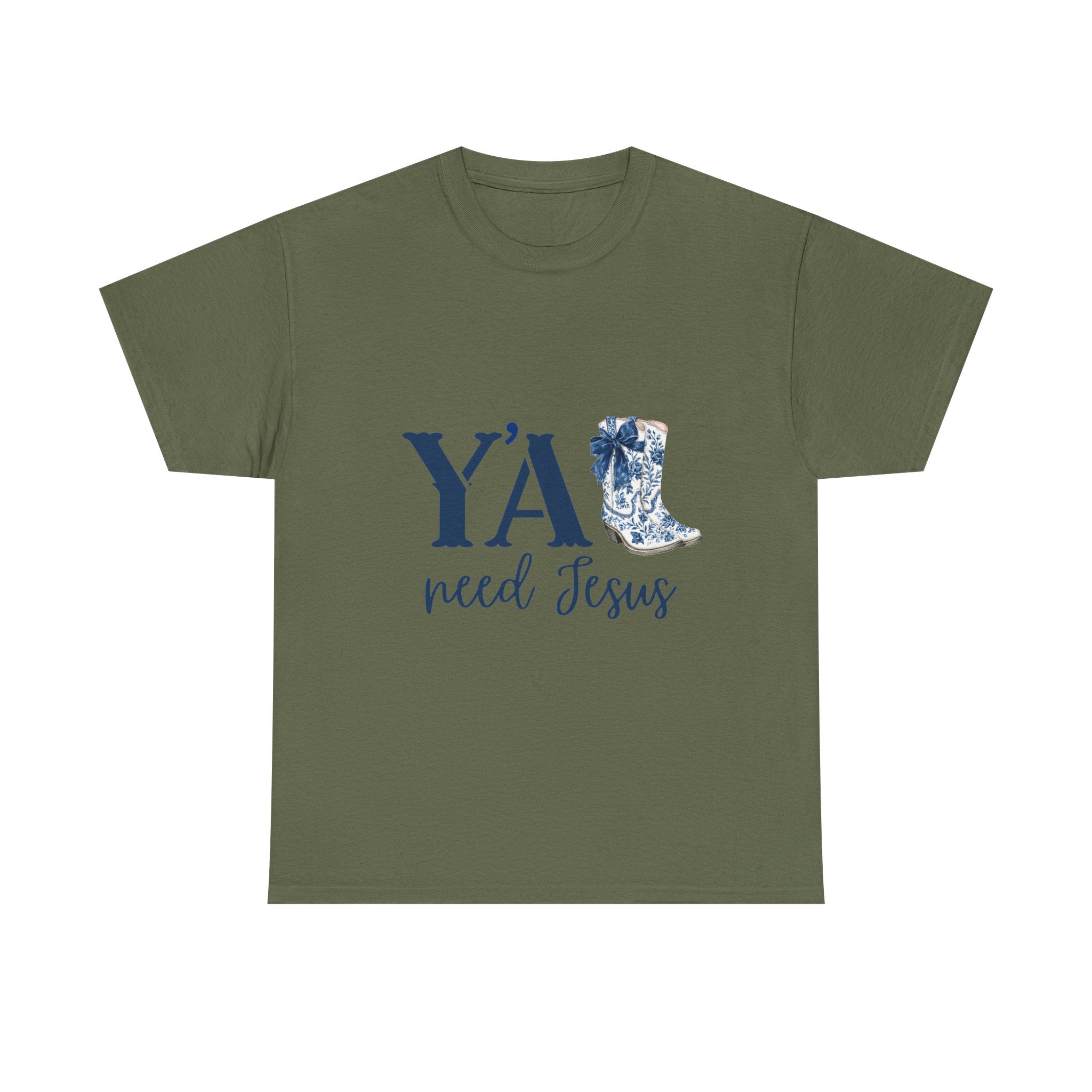 “Y’all Need Jesus” Floral Cowboy Boot Christian Tee