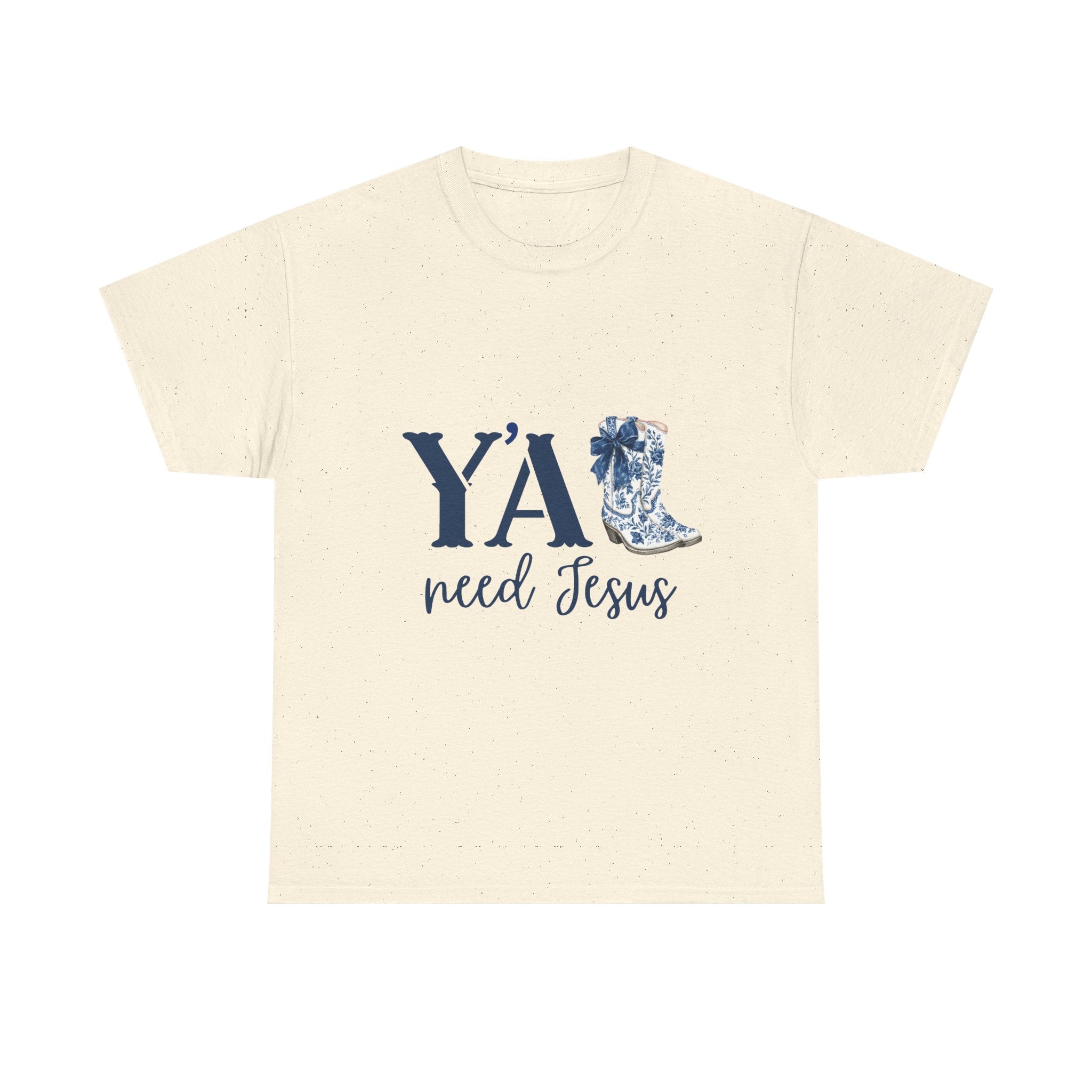 “Y’all Need Jesus” Floral Cowboy Boot Christian Tee