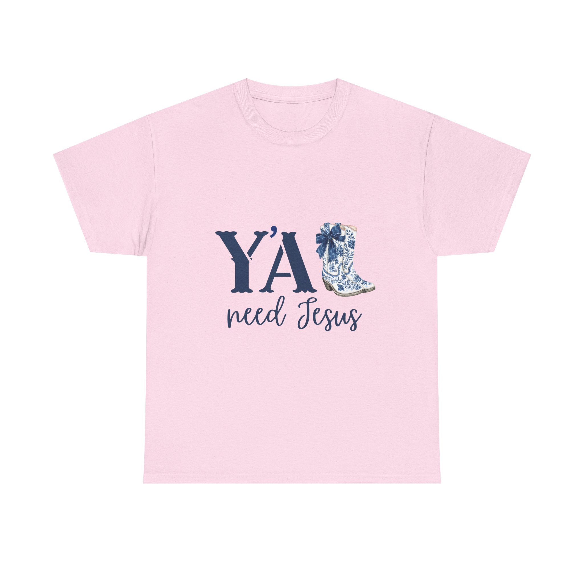 “Y’all Need Jesus” Floral Cowboy Boot Christian Tee