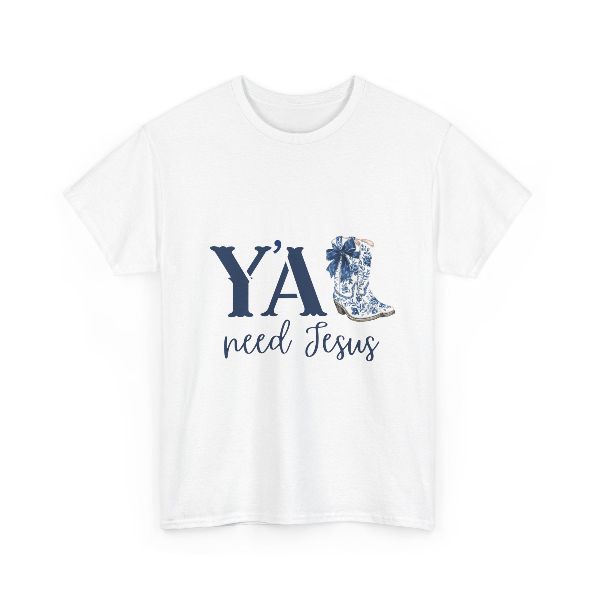 “Y’all Need Jesus” Floral Cowboy Boot Christian Tee